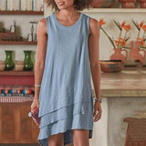Sleeveless Irregular Hem Loose Dress