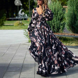 Women Floral Printed Evening Party Mixi Dresses