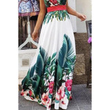 Fashion Floral Print Sleeveless Maxi Dress