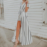 Fashion Casual Stripe Irregular Dress