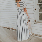 Fashion Casual Stripe Irregular Dress