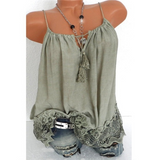 Lace Stitching Lace-Up Sleeveless Dress