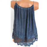 Lace Stitching Lace-Up Sleeveless Dress
