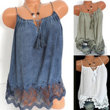Lace Stitching Lace-Up Sleeveless Dress