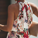 Elegant Halter Neck Printed Maxi Dress Elegant Halter Neck Printed Maxi Dress