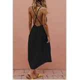 Sexy Open Back Cross Strap V-neck Strap  Dress Sexy Open Back Cross Strap V-neck Strap  Dress