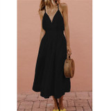 Sexy Open Back Cross Strap V-neck Strap  Dress Sexy Open Back Cross Strap V-neck Strap  Dress