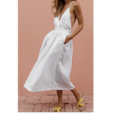Sexy Open Back Cross Strap V-neck Strap  Dress Sexy Open Back Cross Strap V-neck Strap  Dress