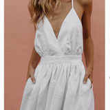 Sexy Open Back Cross Strap V-neck Strap  Dress Sexy Open Back Cross Strap V-neck Strap  Dress