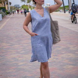 V Neck Simple Solid Color Dress
