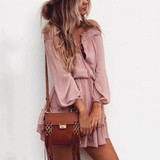 Casual Off-The Shoulder Solid Color Dress Casual Off-The Shoulder Solid Color Dress