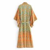 Floral Print Adjustable Waist tie Bohemia Dress