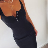 Fashion Knee-Length Dress Knitted Elastic Sleeveless Bodycon elegant Women Summer Sexy V-Neck Button Party Slim Dresses Fashion Knee-Length Dress Knitted Elastic Sleeveless Bodycon elegant Women Summer Sexy V-Neck Button Party Slim Dresses