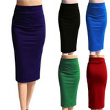 Black Solid Women Skirt Stretch Bodycon Straight Women Skirt Casual Work OL Office Women Skirt Summer Sexy Jupe