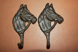 Western Horse Bath Towel Hooks, 5 inch Rustic Cast Iron, Volume Priced, W-18