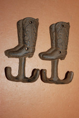 Western Bath Towel Hooks, 5 1/4  inch Rustic Cast Iron, Volume Priced, W-19