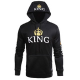 2020 King Queen Printed Couple Hoodies Women Men Sweatshirt Lovers Couples Hoodies Casual Pullovers Gift