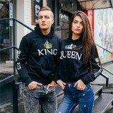 2020 King Queen Printed Couple Hoodies Women Men Sweatshirt Lovers Couples Hoodies Casual Pullovers Gift
