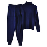 Woman Sweater Suits Casual Knit Tracksuit Turtleneck Pullovers+pants Two Piece Sets Female Outfits Sweater Suit