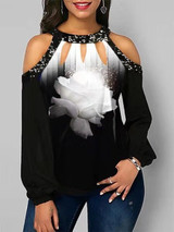 New Women Long Sleeve Tops Casual ladies Loose Off Shoulder blouse Plus Size Top Spring Fashion Women Blouse T-shirts