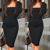 Women Bodycon Dress Sexy Slim Fit Xmas Halloween Christmas Party Dresses Sundress Sexy OL Clothes Office Lady Elegant Dress