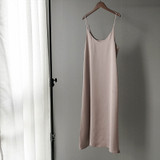 2020 Women Sexy Spring Summer Satin Dress Luxury Shiny Sundress Vintage Imitation Silk Dress Korean Fashion Dress