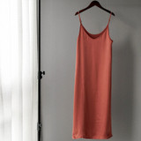 2020 Women Sexy Spring Summer Satin Dress Luxury Shiny Sundress Vintage Imitation Silk Dress Korean Fashion Dress