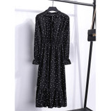 2020 Women Different Choose Casual Autumn Dress Lady Korean Style Vintage Floral Printed Chiffon Shirt Dress Winter Long Sleeve Bow Midi Dress Vestido