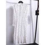 2020 Women Different Choose Casual Autumn Dress Lady Korean Style Vintage Floral Printed Chiffon Shirt Dress Winter Long Sleeve Bow Midi Dress Vestido