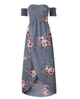2020 Women Sexy floral Dress Summer Split  Maxi Beach Sundress Off Backless Dress Boho Long Dresses Vestidos Femme Party Long Dress