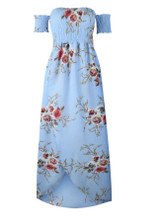 2020 Women Sexy floral Dress Summer Split  Maxi Beach Sundress Off Backless Dress Boho Long Dresses Vestidos Femme Party Long Dress