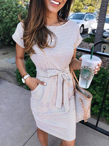 2020 Women Elegant Leisure Knotted Mini Summer Dress Female Fashion