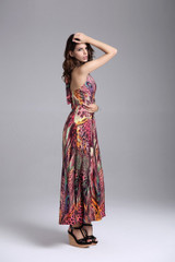 Sexy High Waist V-neck Printed Elegant Maxi Dress