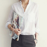 Womens Tops Fashion 2019 Autumn Linen White Shirt Women Long Sleeve Blouse