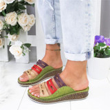 New Summer Women Stitching Sandals Open Toe Casual Shoes
