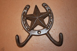 Rustic Western Star Bath Towel Hooks Cast Iron 4 1/2 inch W-27