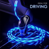 Magnetic charging cable with flowing LED light