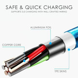 Magnetic charging cable with flowing LED light