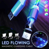 Magnetic charging cable with flowing LED light