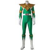 Mighty Morphin Power Rangers Costume Green Ranger Cosplay Jumpsuit Zentail Jumpsuit Zentai Bodysuit Boots Cosplay Adult