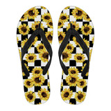 Sunflower Flip Flop For Men/Women - Black/White