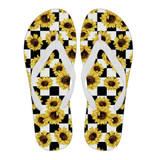 Sunflower Flip Flop For Men/Women - Black/White