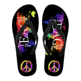 Teach Peace Hippie Boho Summer Flip Flop