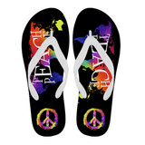Teach Peace Hippie Boho Summer Flip Flop