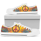Hippie Peace Sign Artwork Low Top Shoes