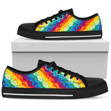 Multi Colors Peace Sign Hippie Rainbow Low Top Shoes
