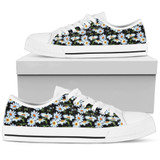 Hippie Boho Daisy Flower Low Top Shoes WOMEN - BLACK