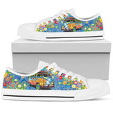Hippie Bus Peace Sign Low Top Shoes WOMEN - BLACK