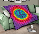 Tie Dye Peace Sign Hippie Premium Quilt