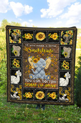 Sunshine sunflower elephant quilt for bedding